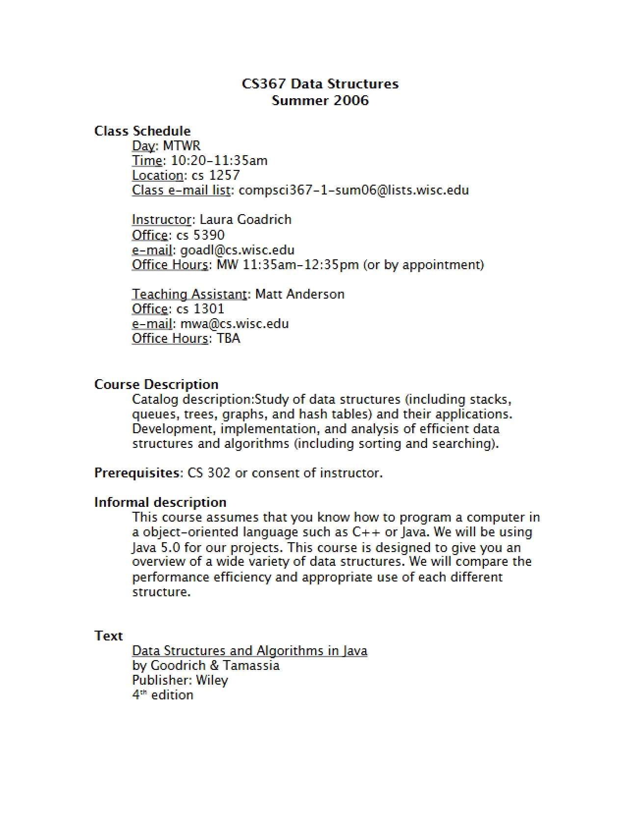 Course Syllabus Document