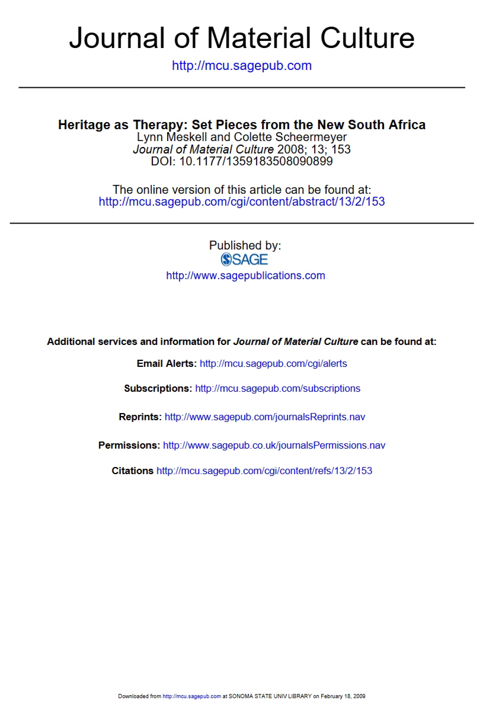 Therapeutic Heritage