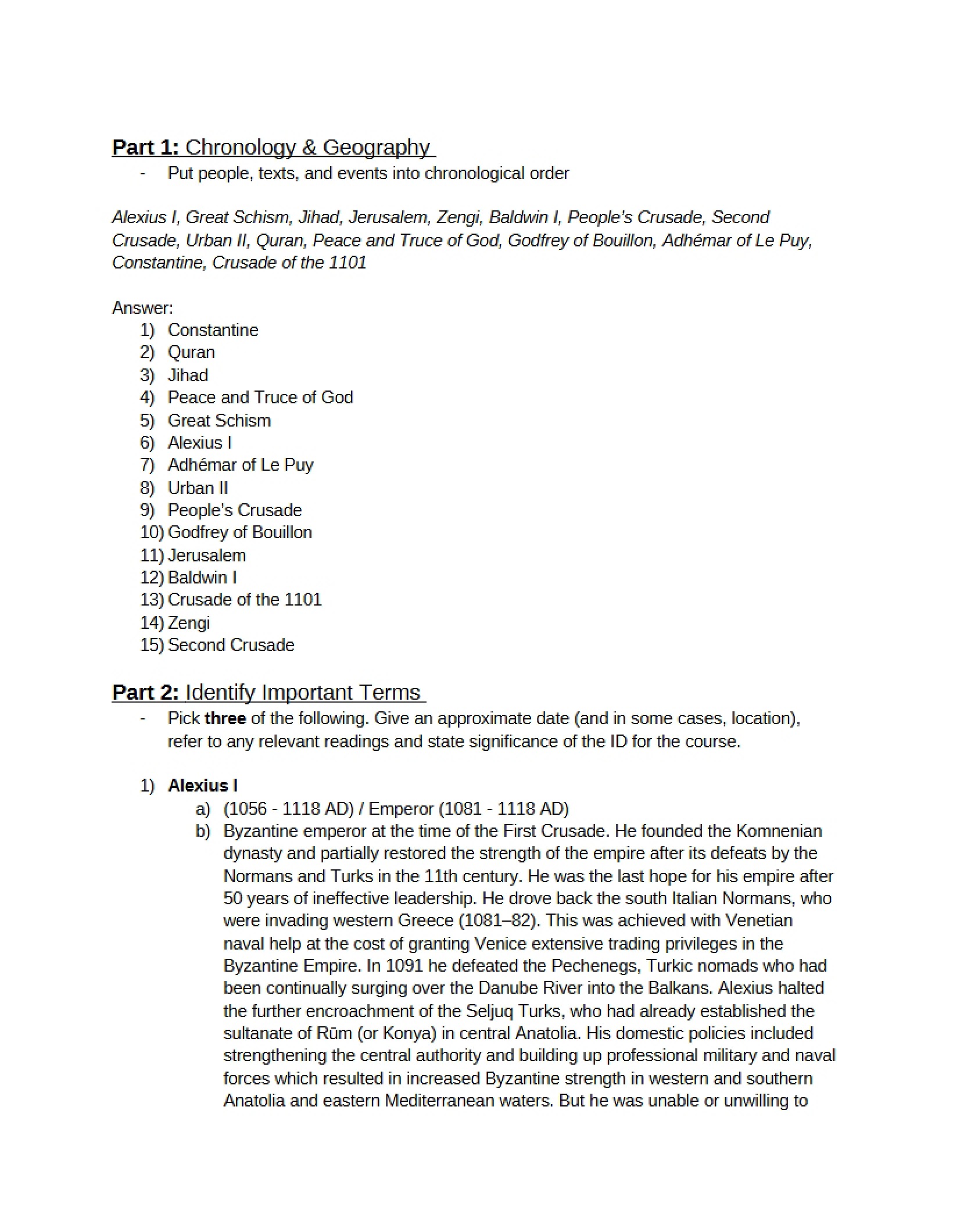 Geography and Chronology (Part 1)
