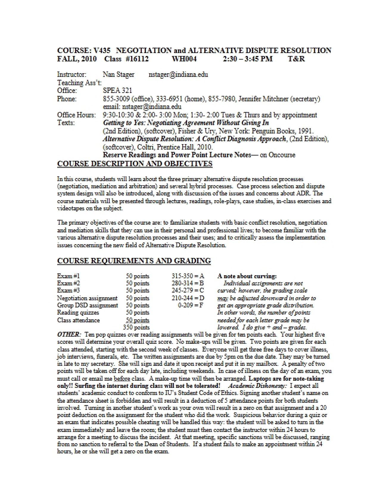 Course Expectations and Policies
