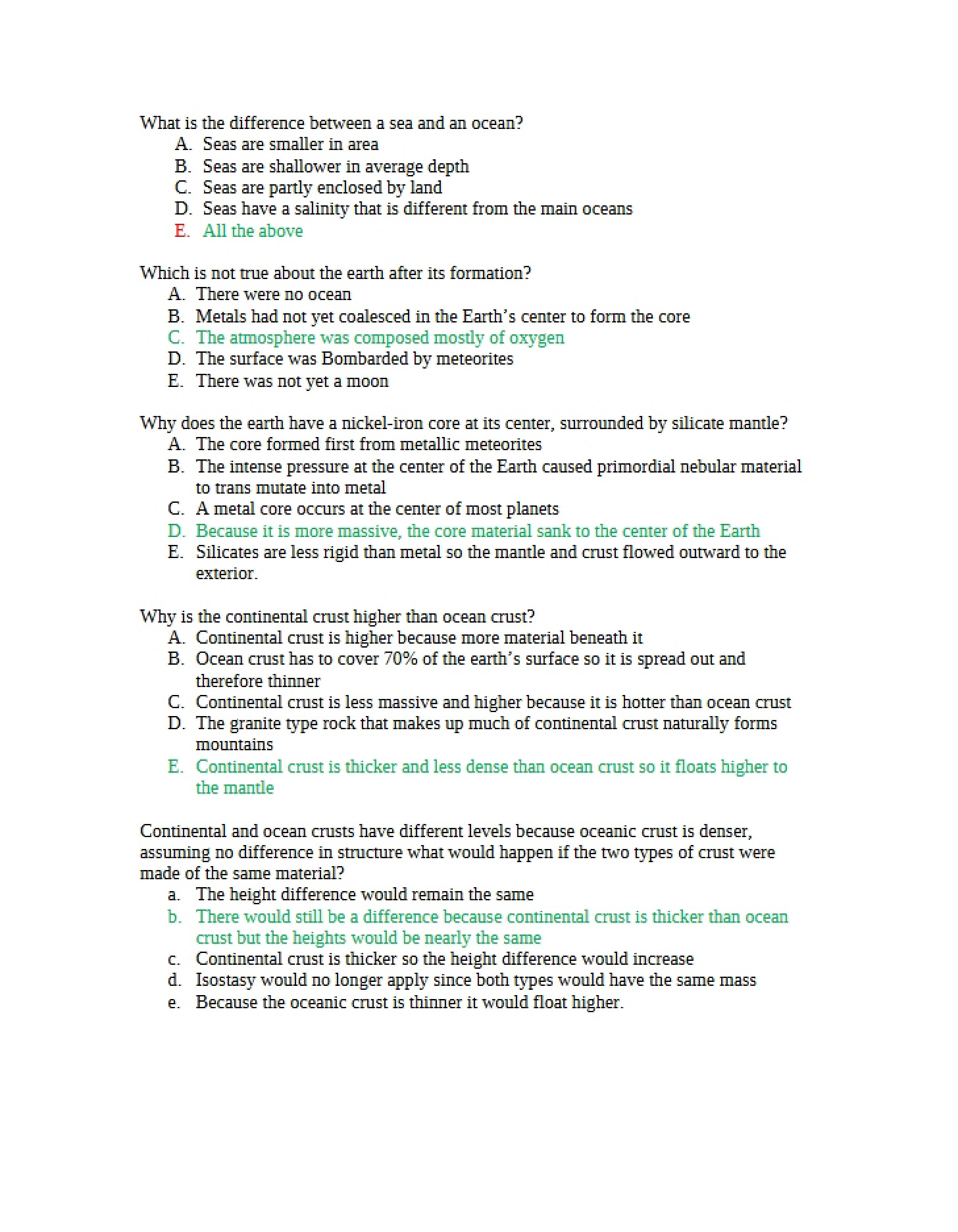 Class Study Guide