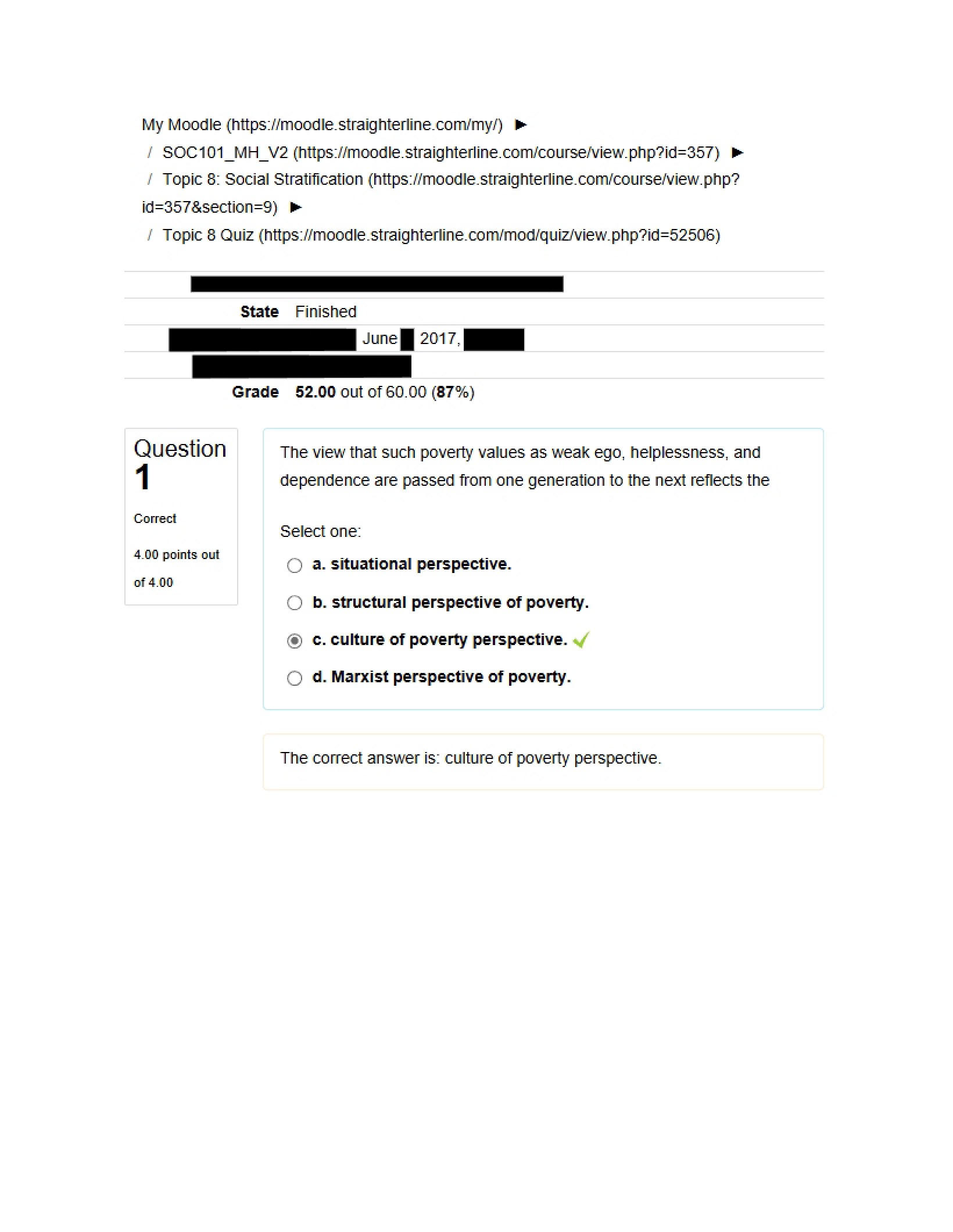 Quiz for Topic Eight