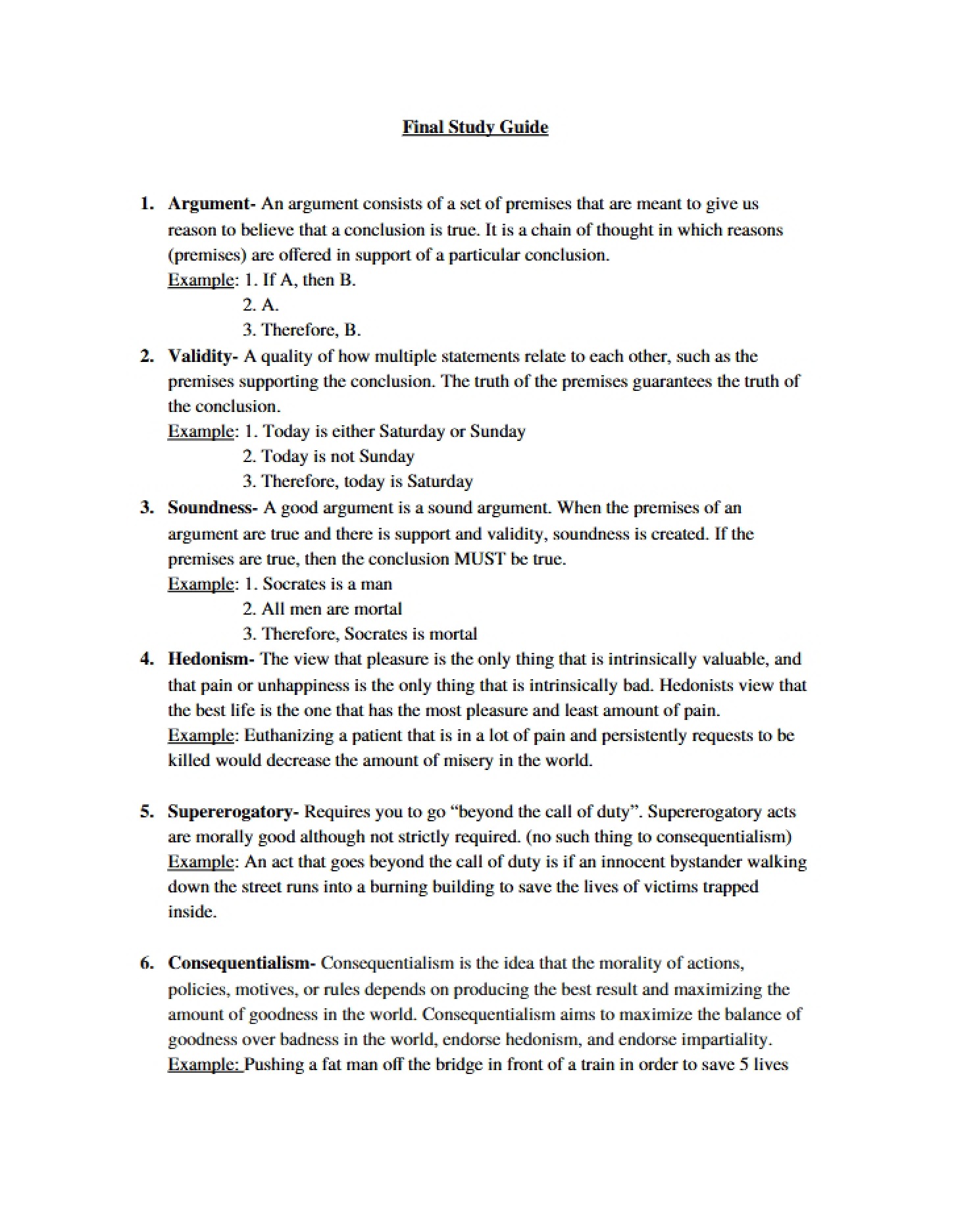 Guide for Final