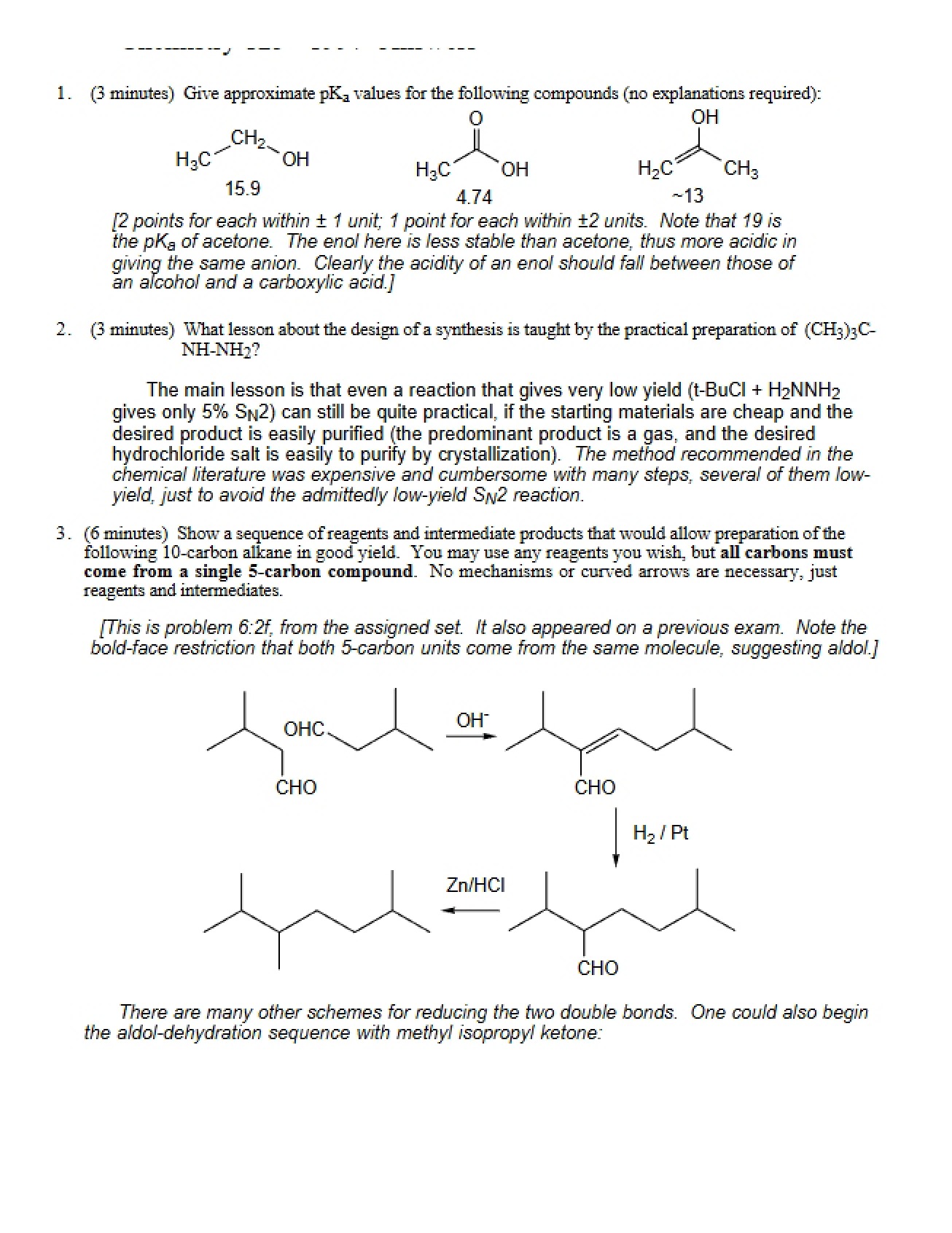 Exam on Chemistry