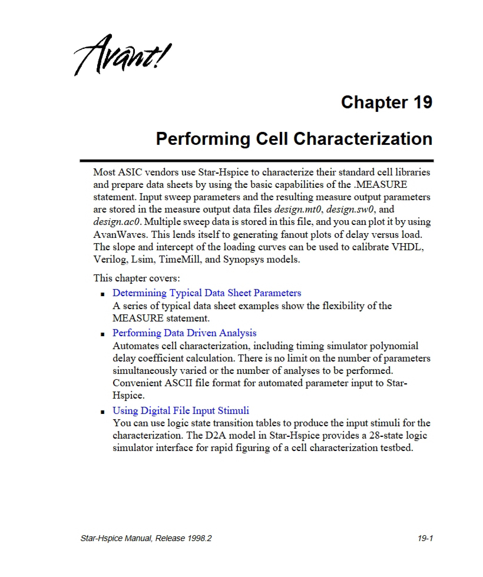 Cell Characterization Performance