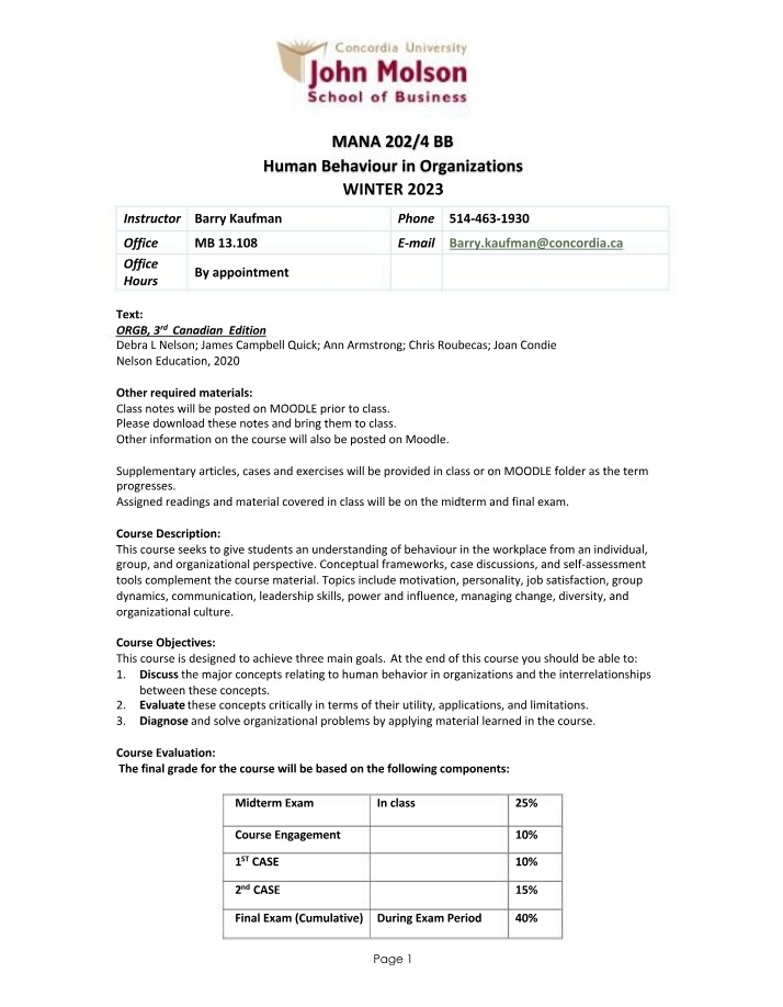 2023 Course Outline - MANA 202