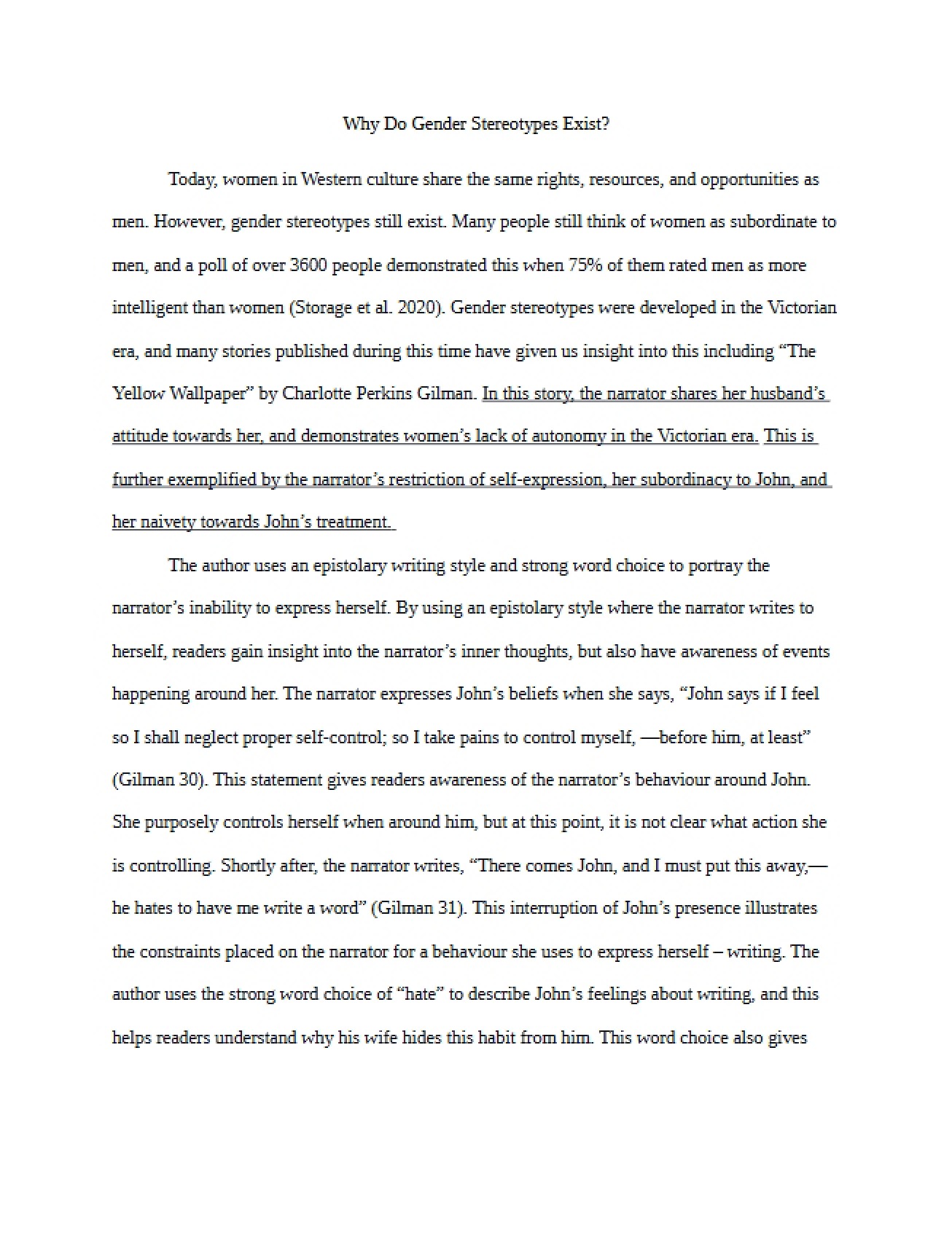 Exploration of the Reasons for the Existence of Gender Stereotypes