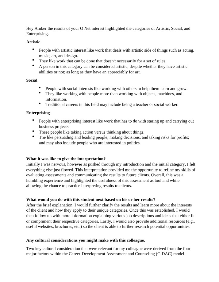 Artistic and Social Career Interests