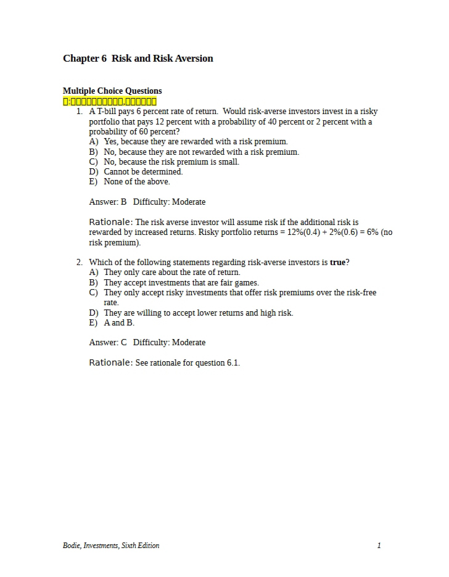 Aversion to Risk and General Risk Concepts