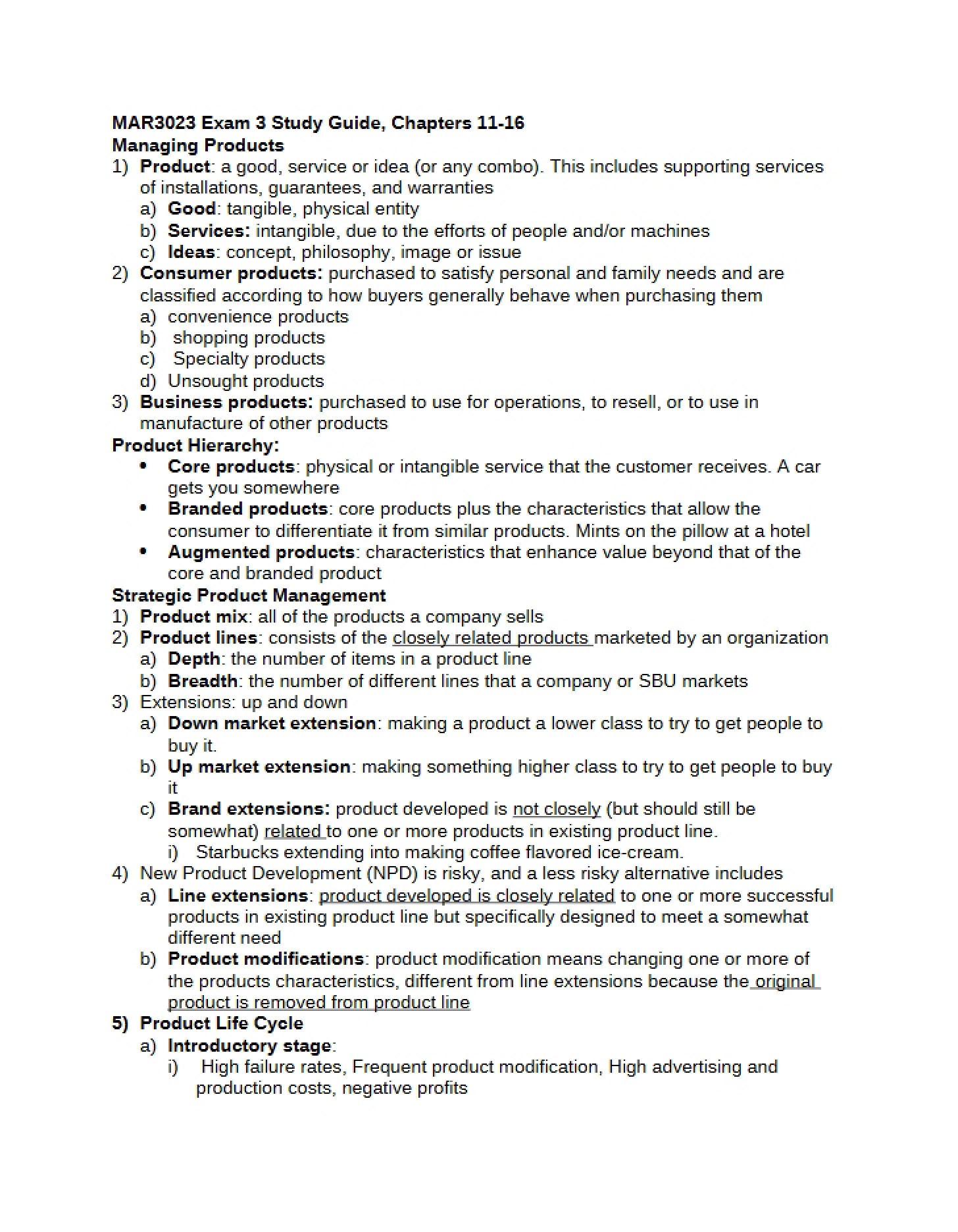 Study Guide for Exam 3