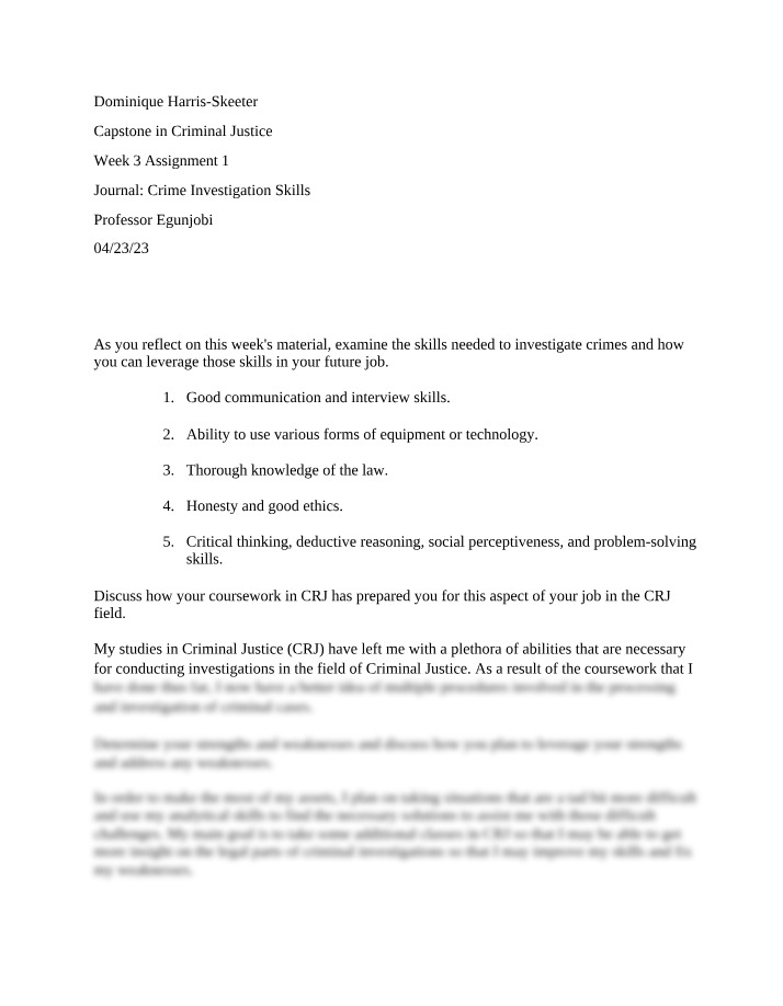 Journal on Crime Investigation Skills