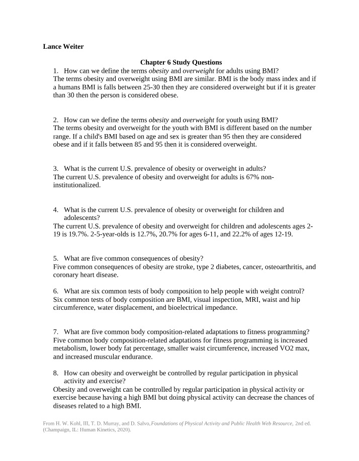 Study Questions for Chapter 6