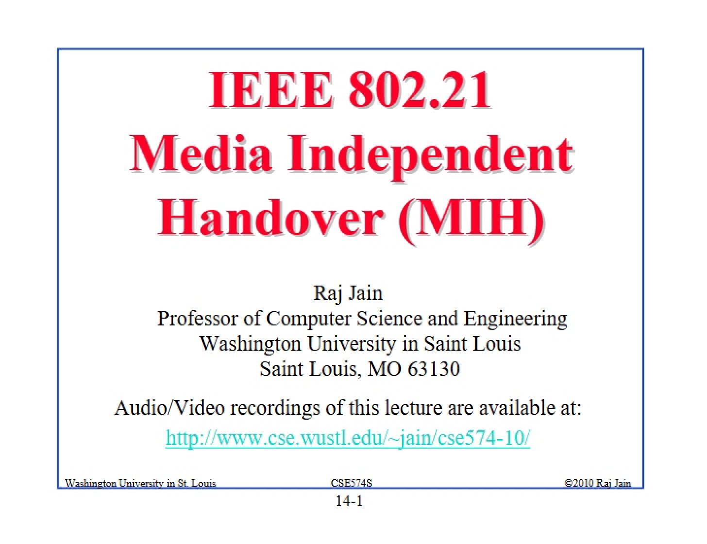 Media Independent Handover (IEEE 802.21)