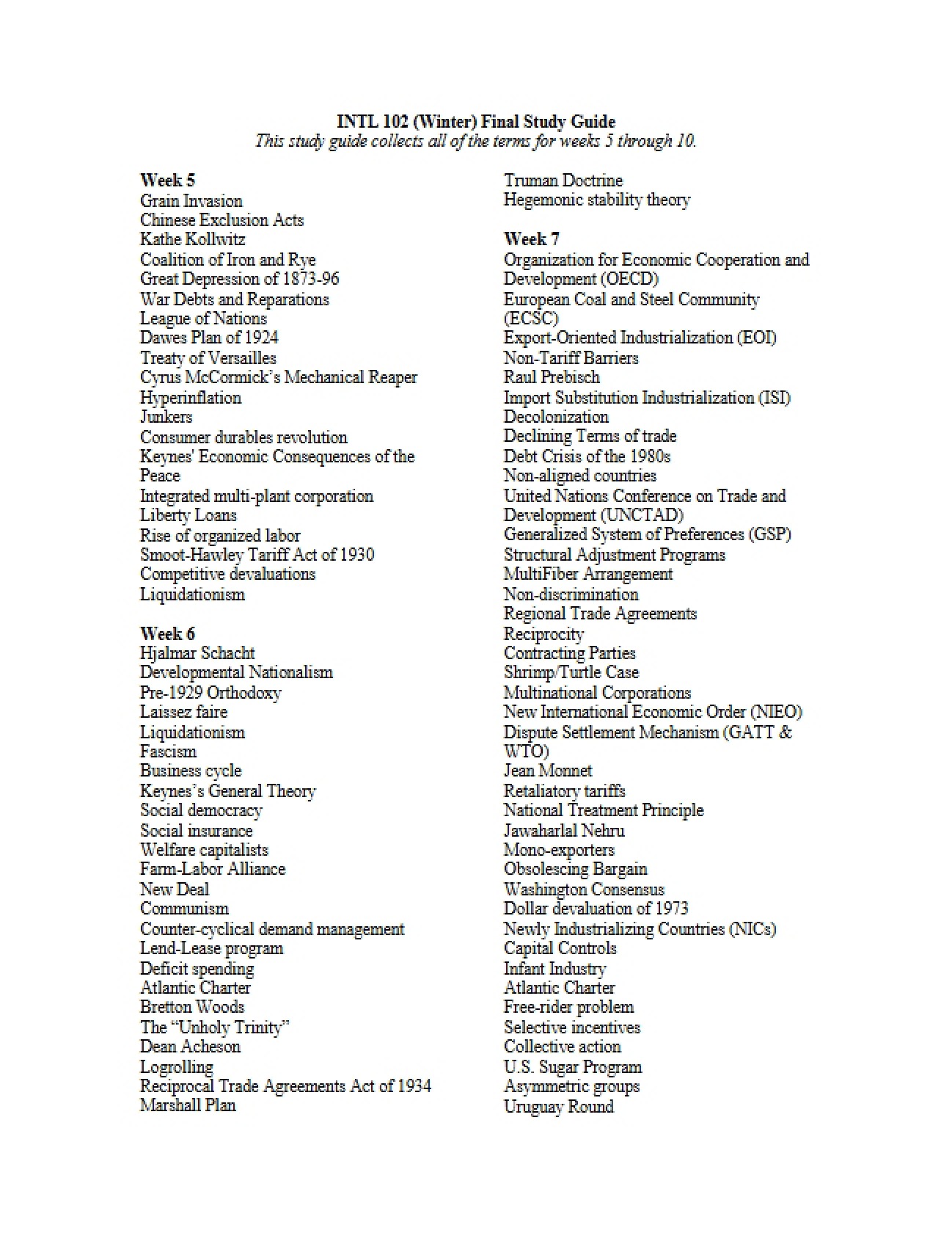 International Change Study Guide: Final
