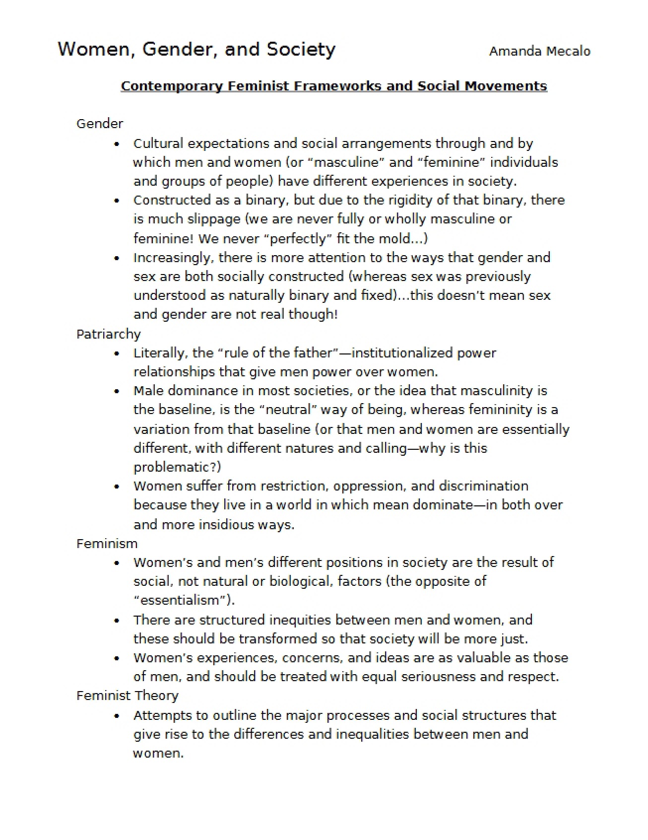Introduction to Women, Gender, and Society