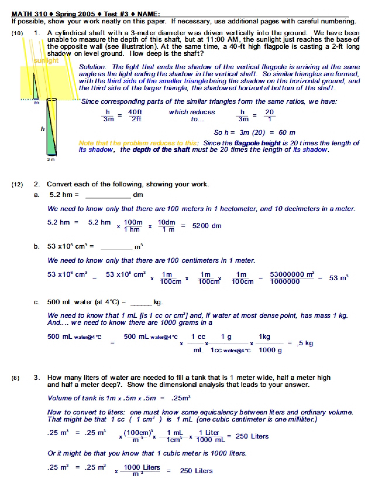 Geometry Probability Test 3