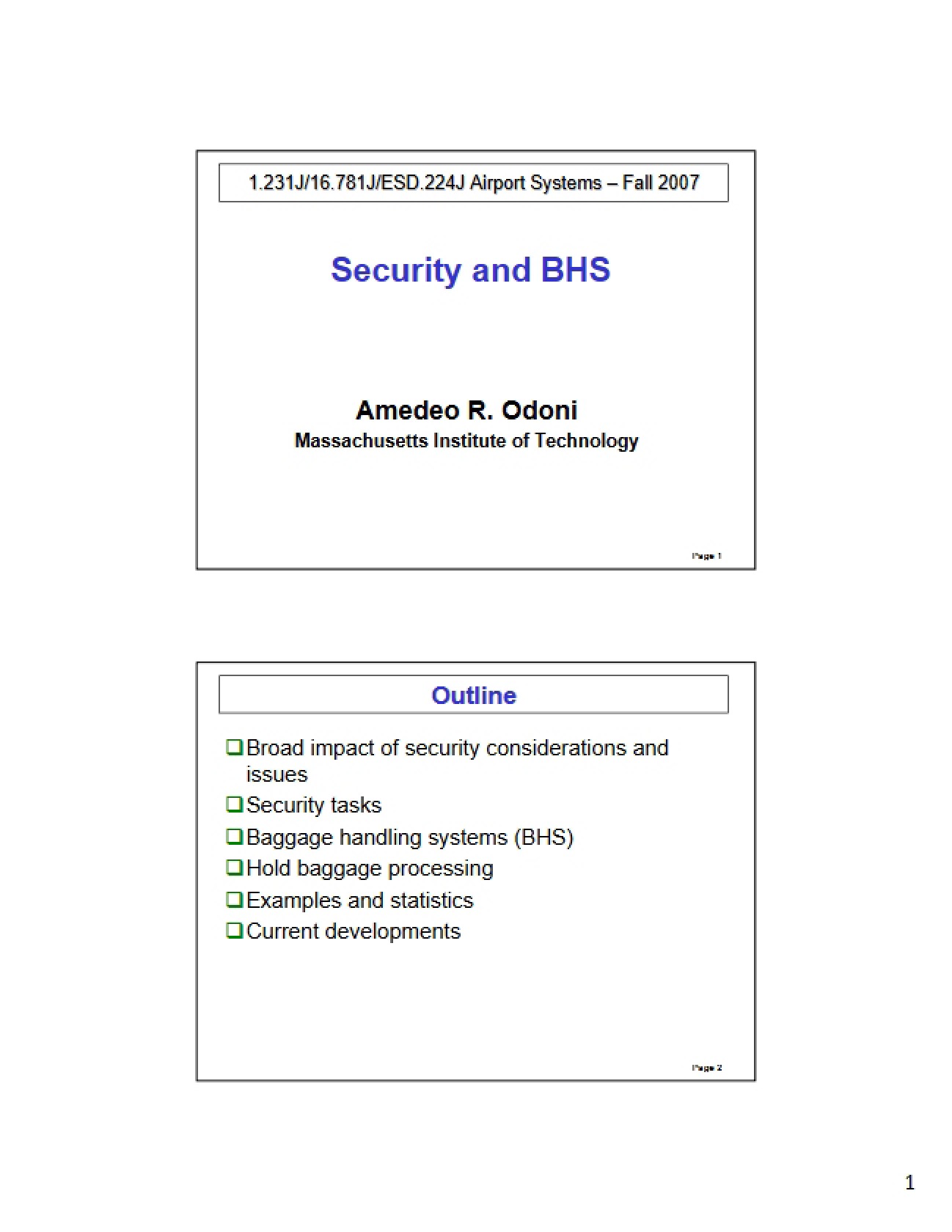 Airport Systems Study Notes