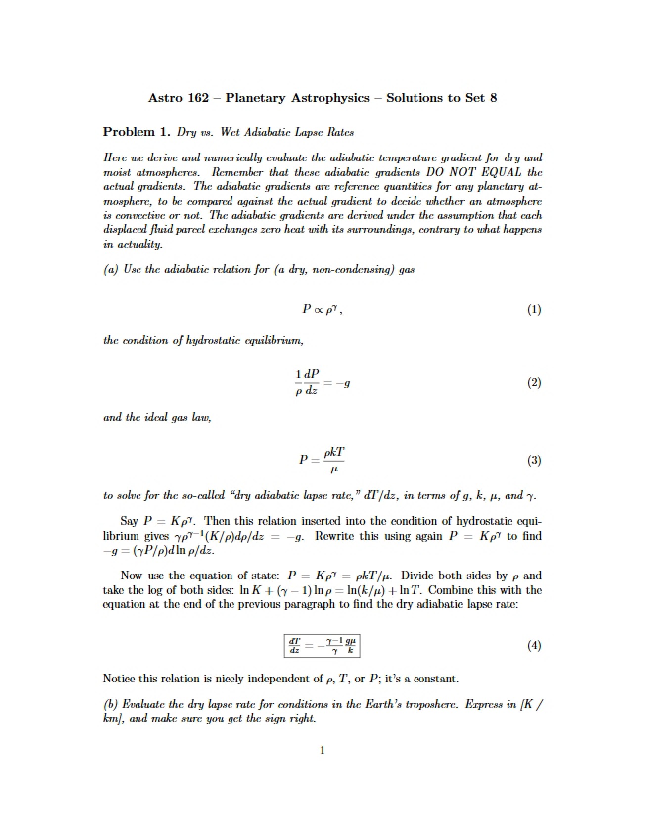 Planetary Astrophysics Solutions (Set 9)