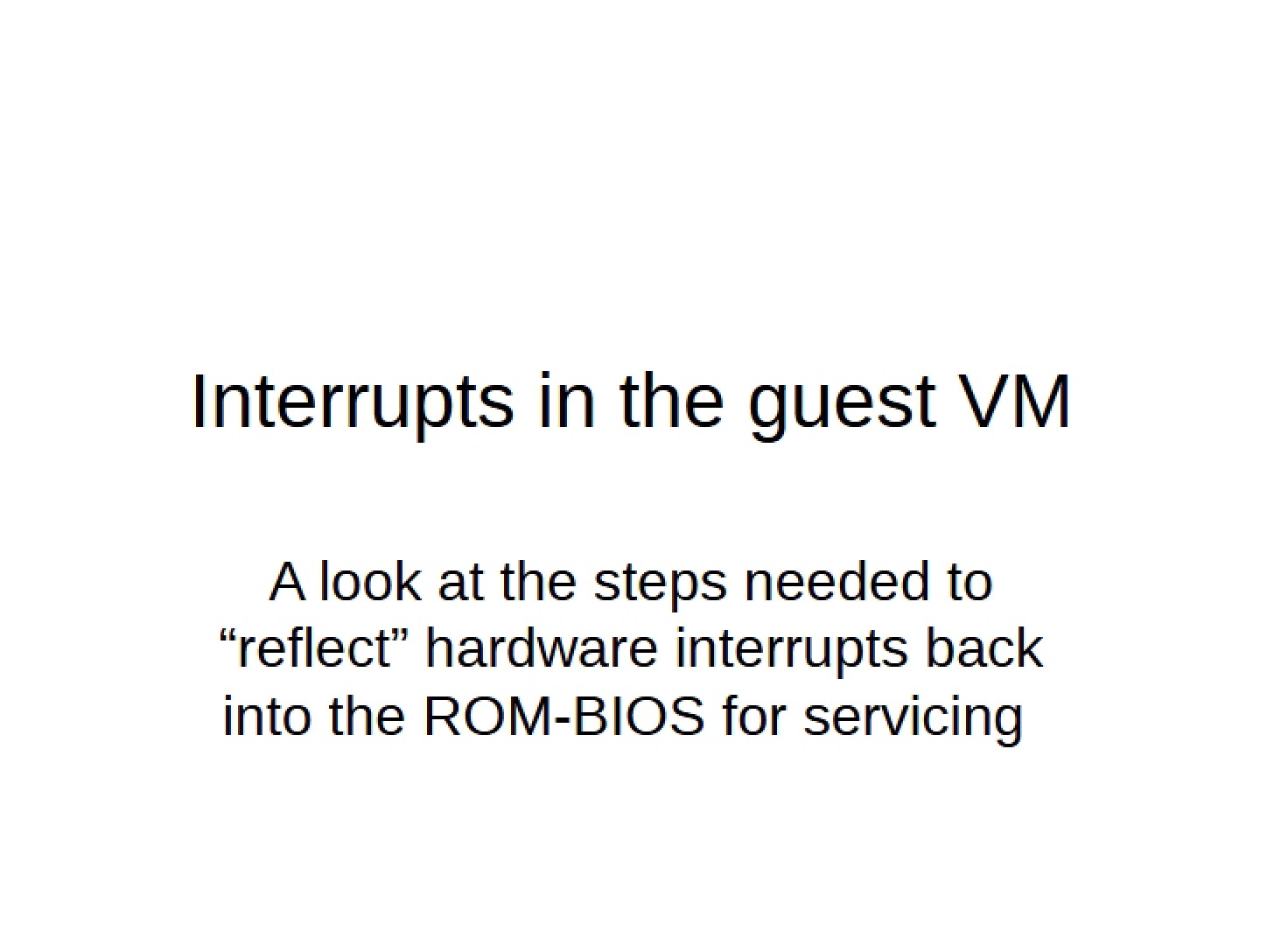 Guest VM Interrupts