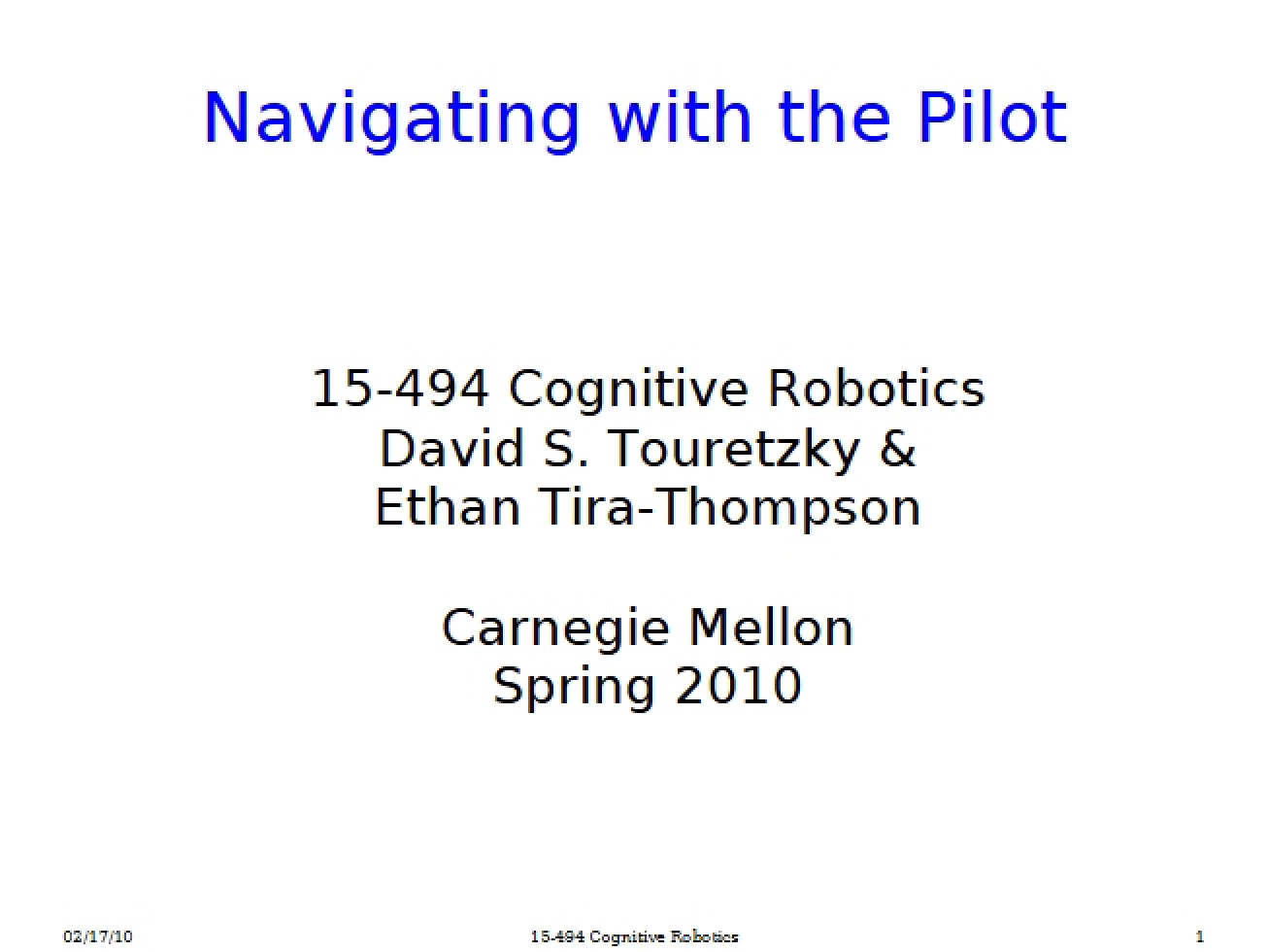 Pilot Navigation Overview