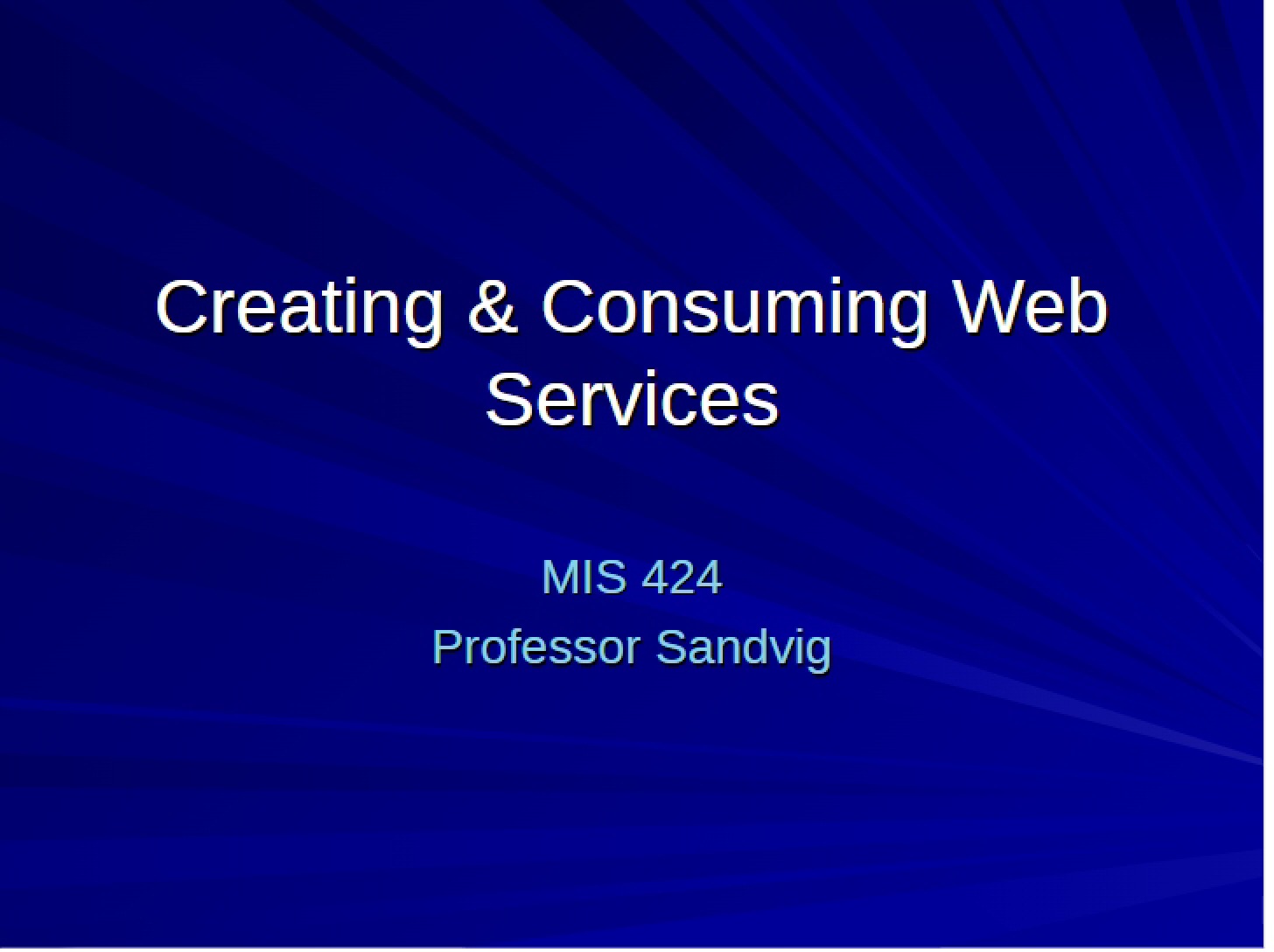 Web Services Creation and Consumption