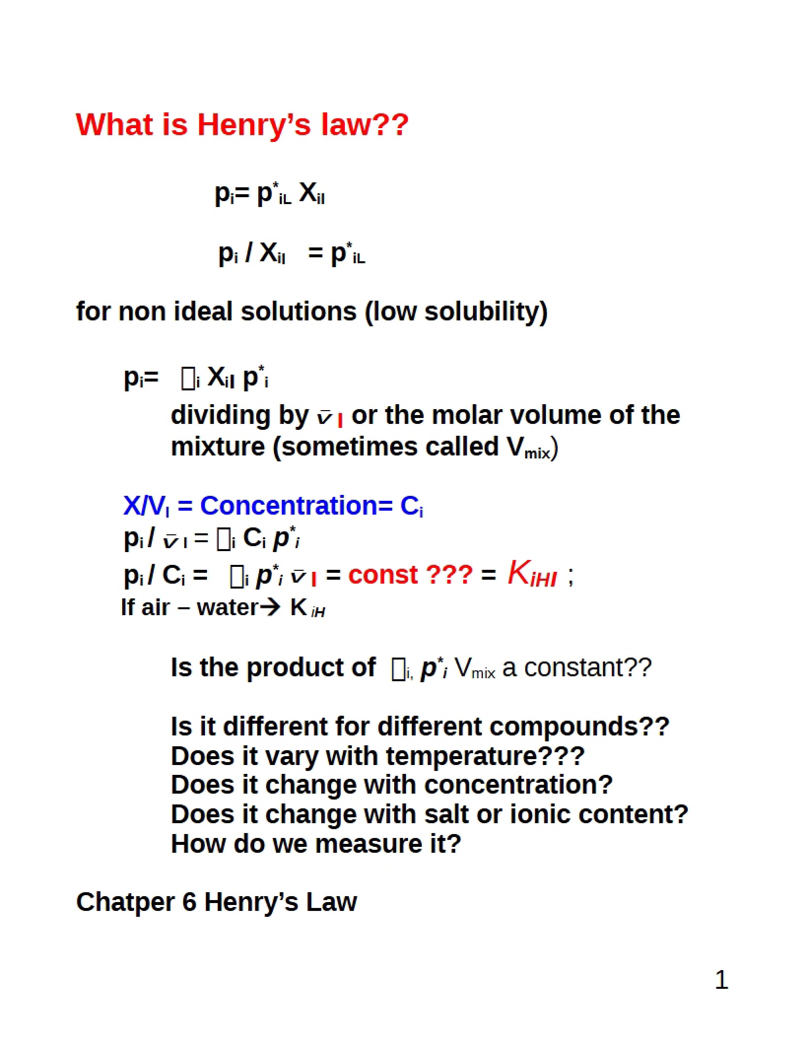 Henry's Law Definition