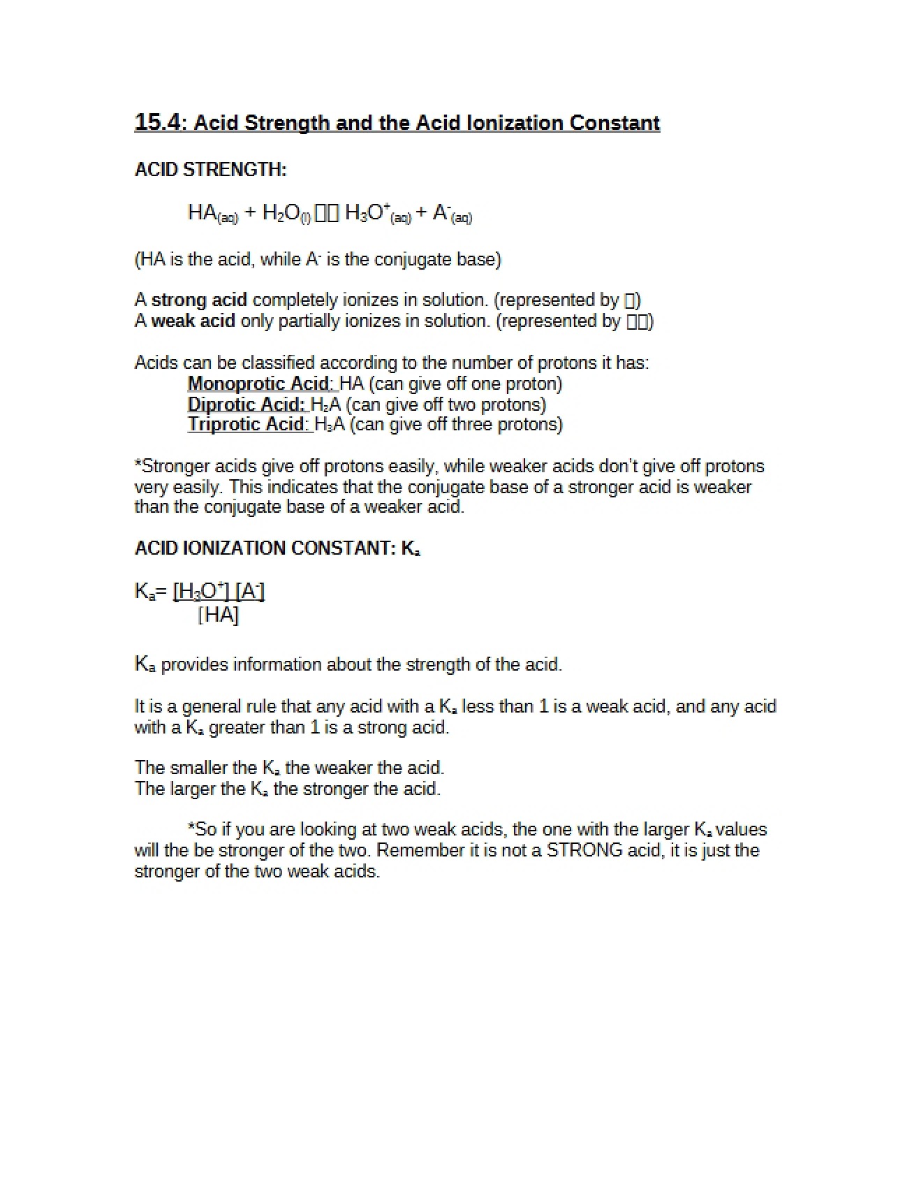 Relationship Between Acid Strength and Ionization Constant