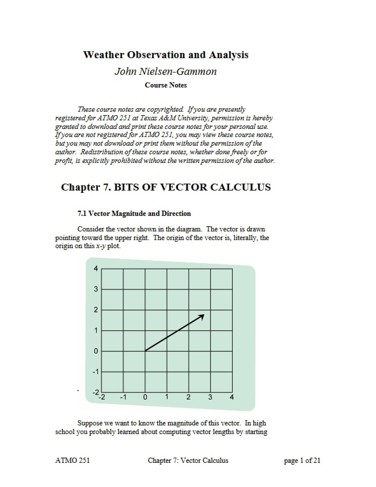 Overview of Vectors from Book 7