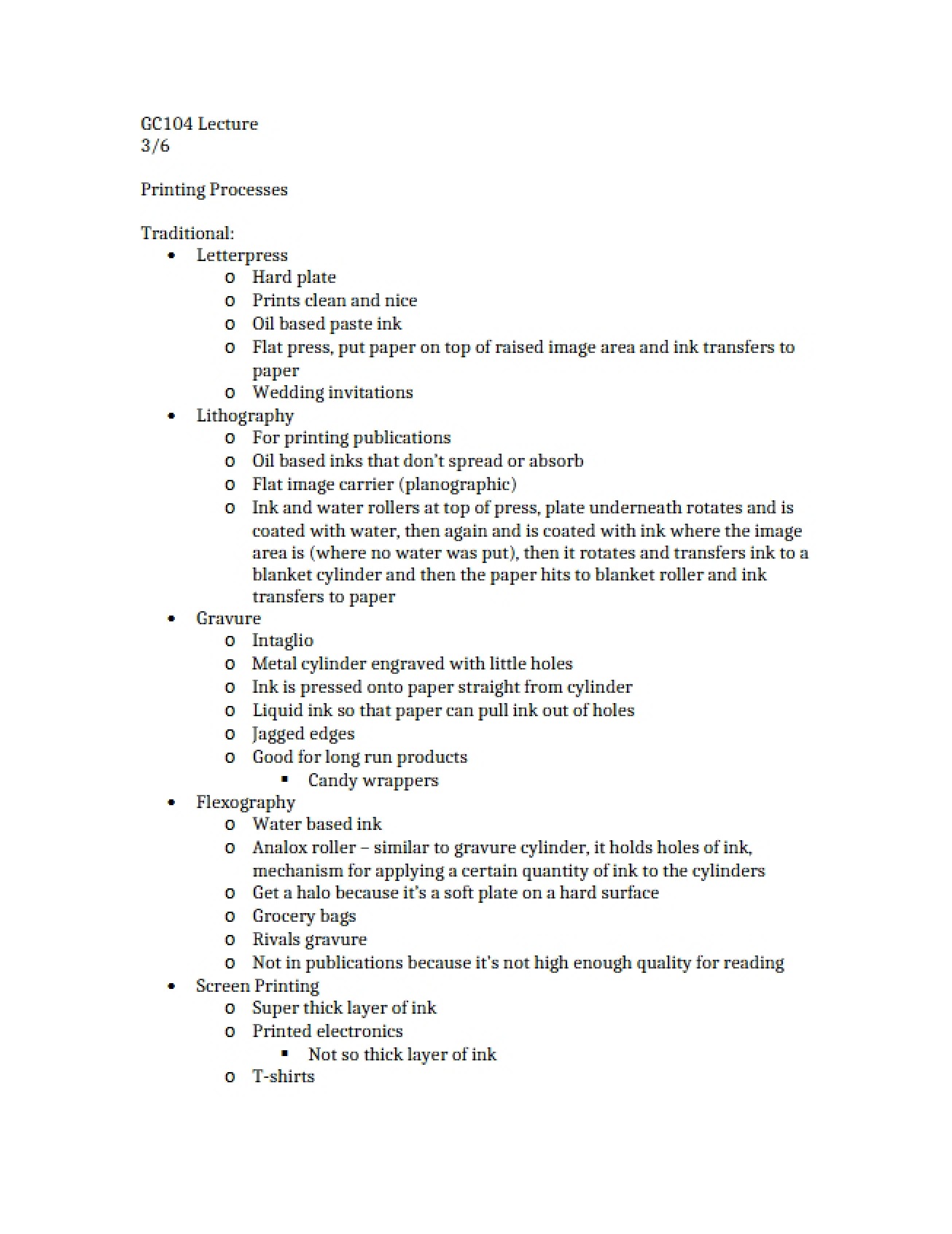 Processes of Printing