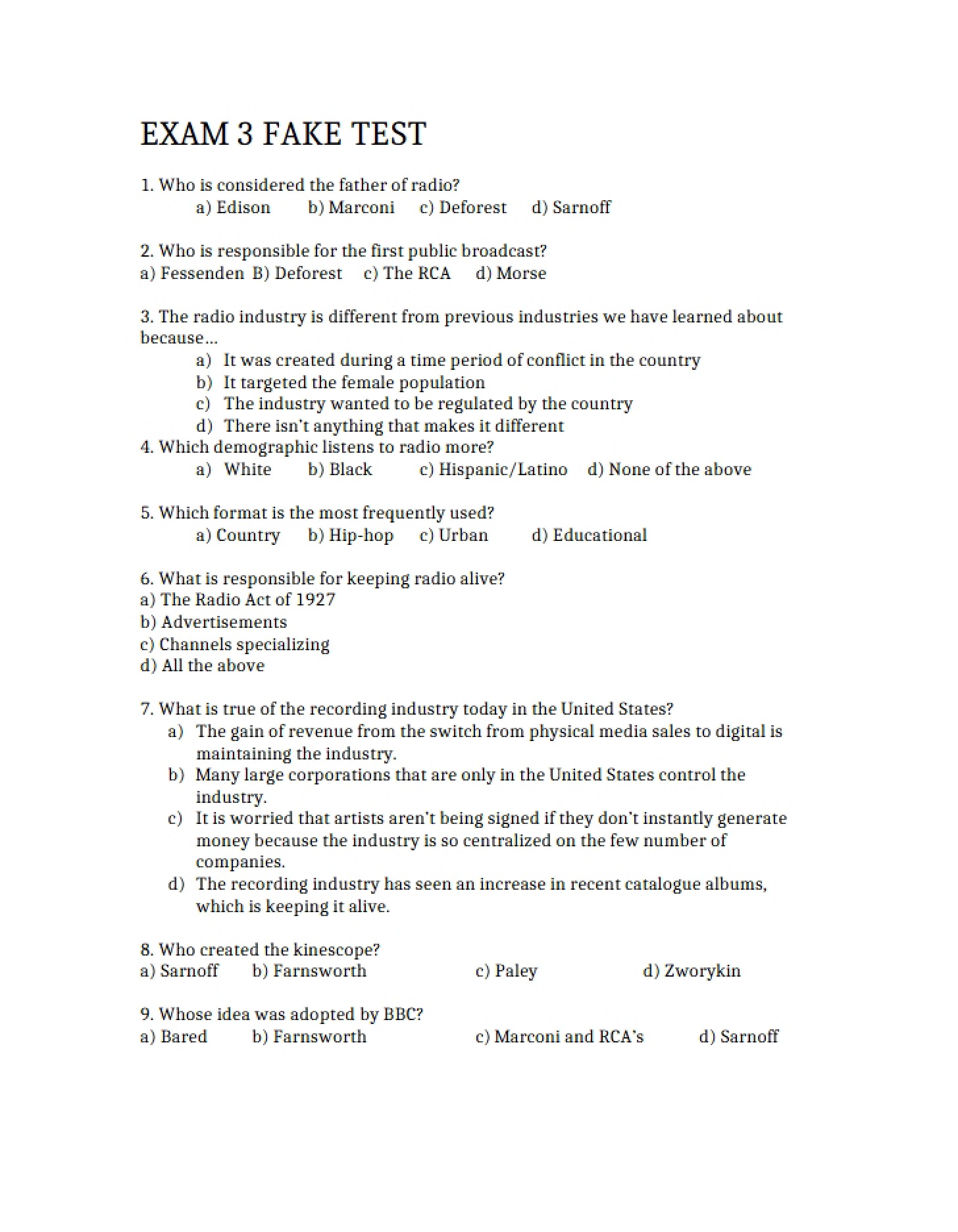 Third Examination