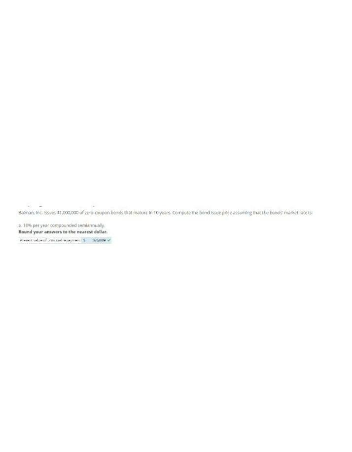 Bond Issue Price Calculation for Baiman, Inc