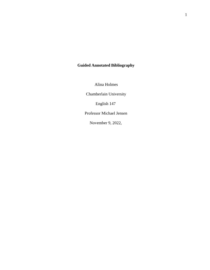 Annotated Bibliography Guide
