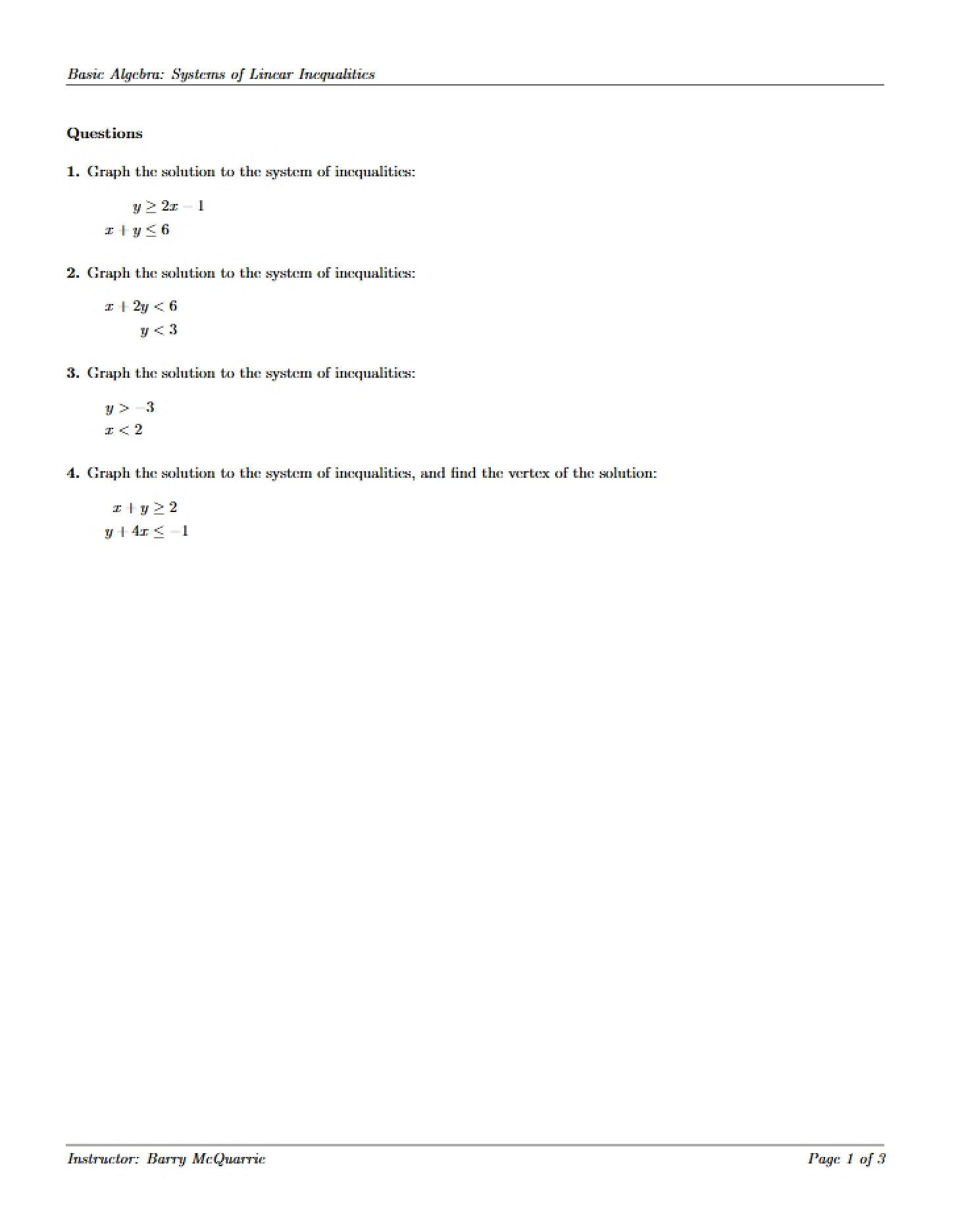 Solutions to Basic Algebra Questions