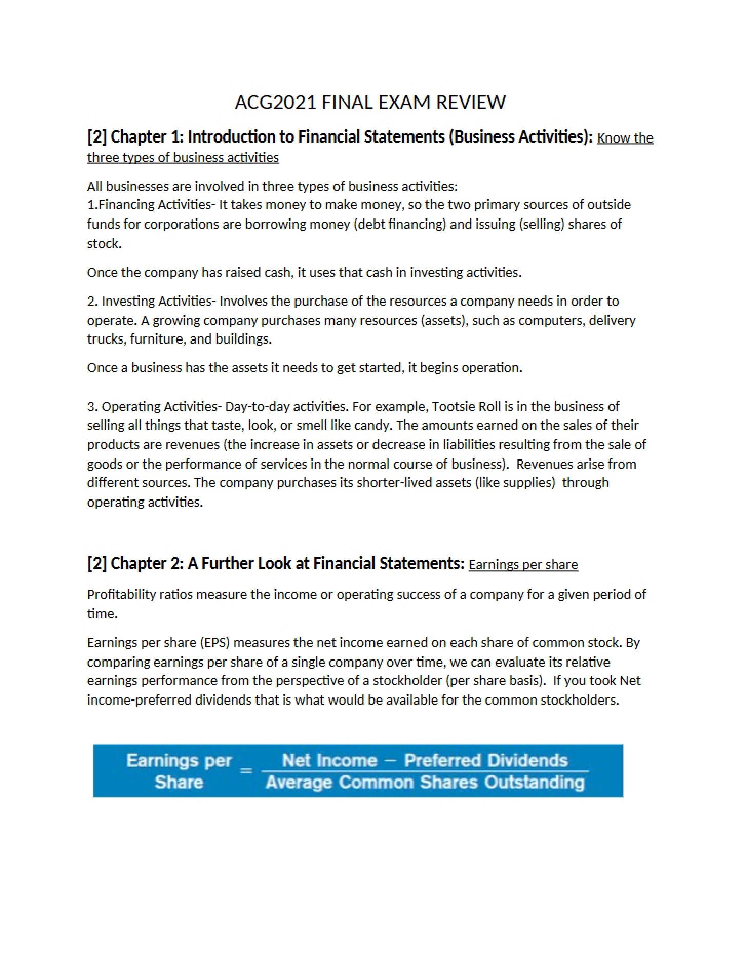 FINAL ASSESSMENT REVIEW