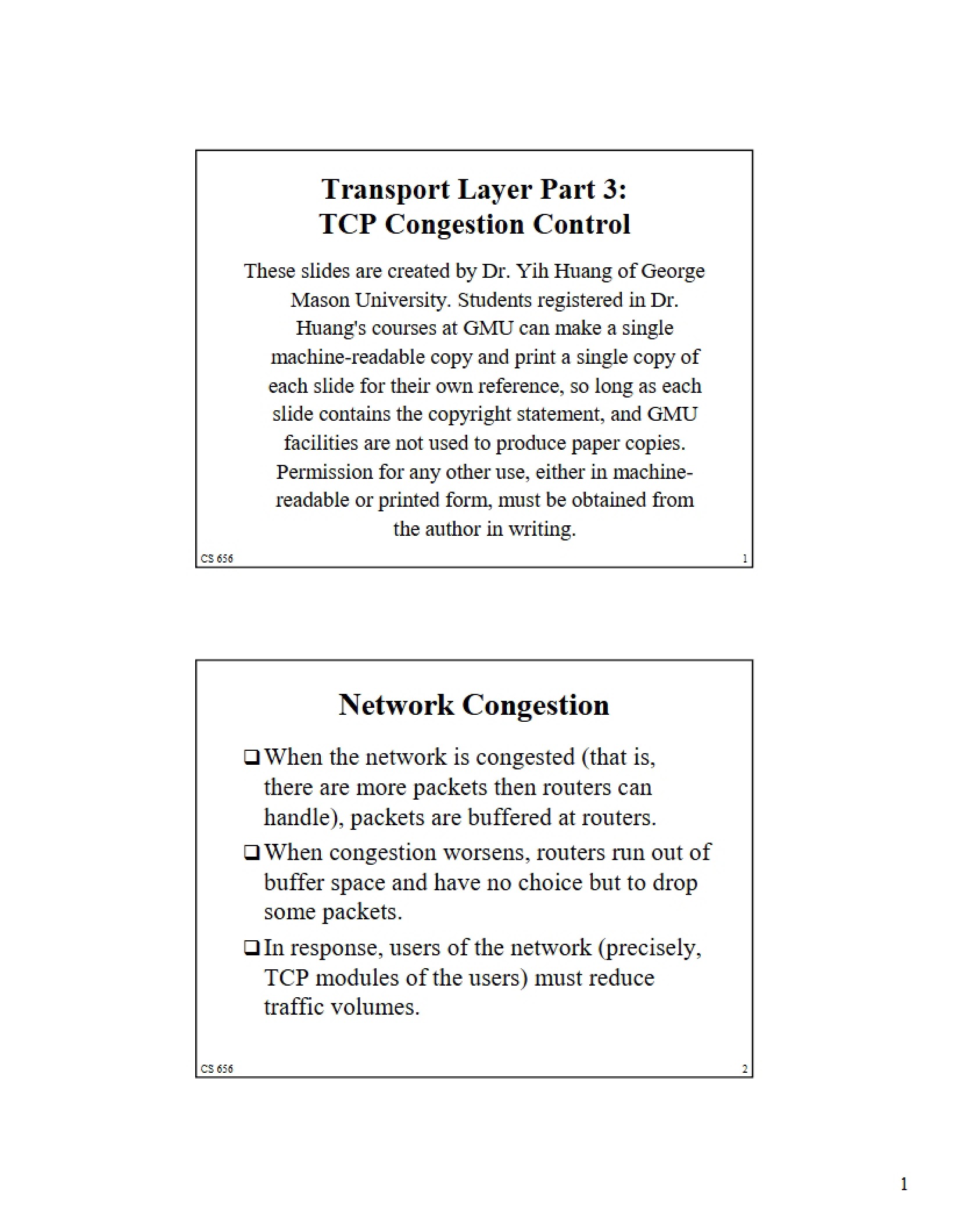 TCP Control of Congestion (Transport Layer Part Three)