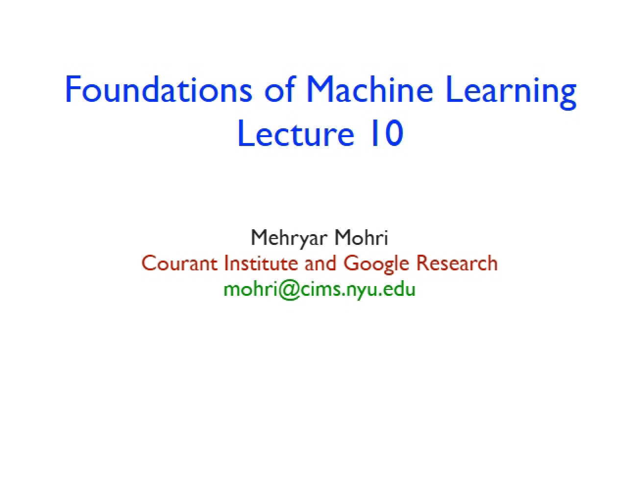 Machine Learning Foundations