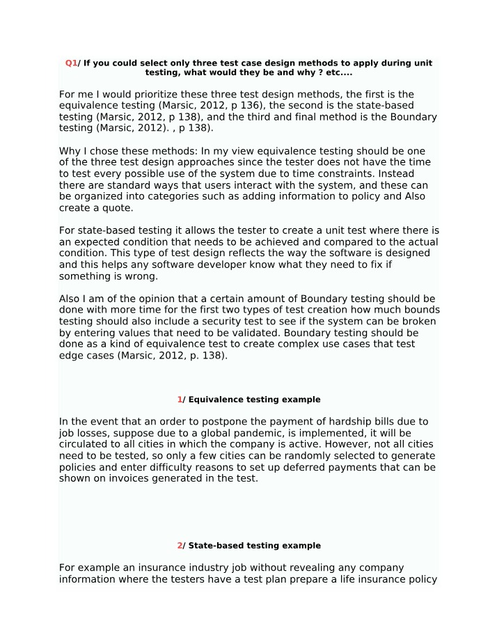 Unit Testing - Effective Test Case Design Methods