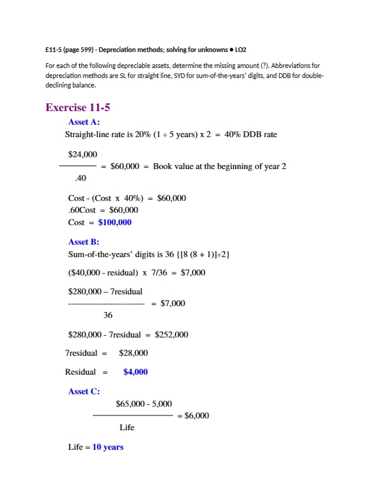 Depreciation Methods - ACC 305