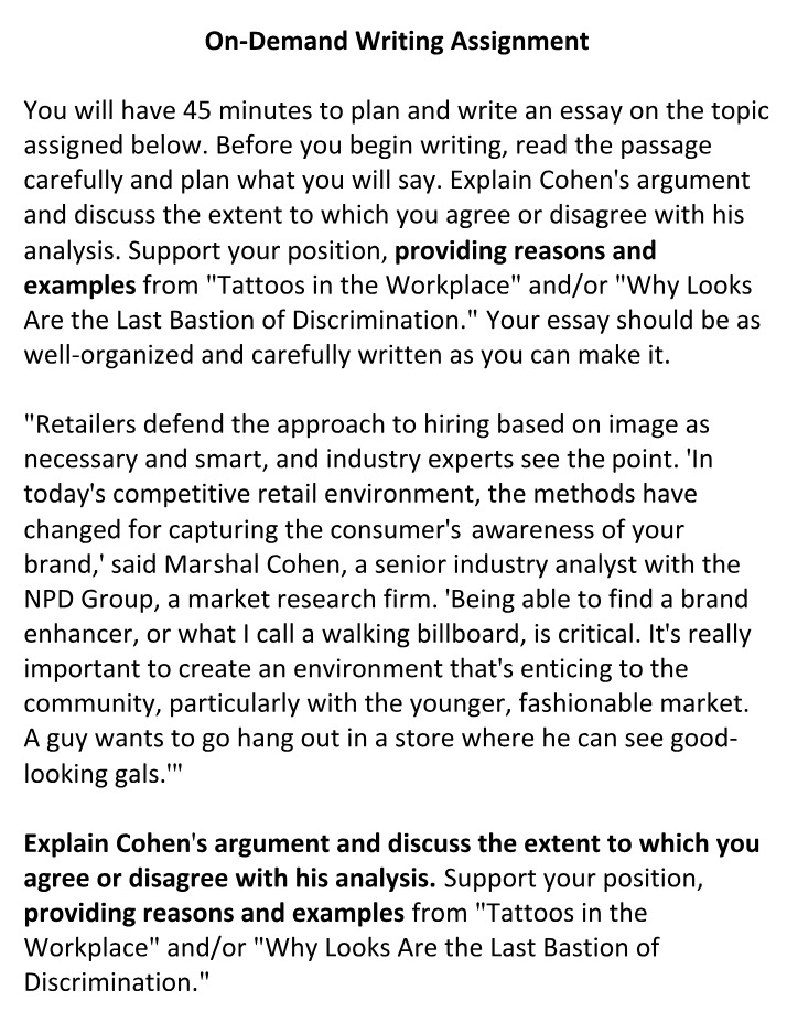 Assignment - On-Demand Writing