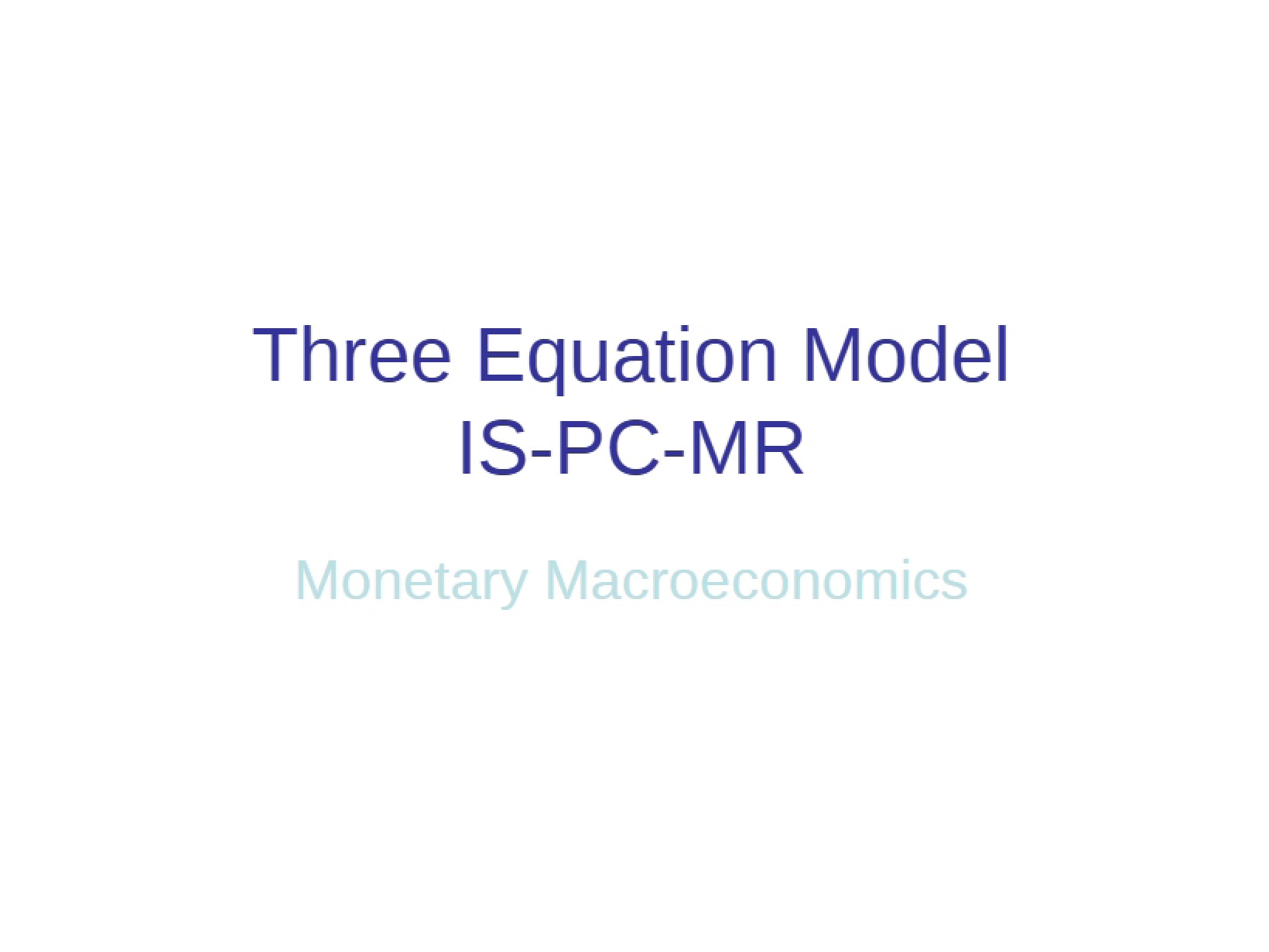 Model of Three Equations