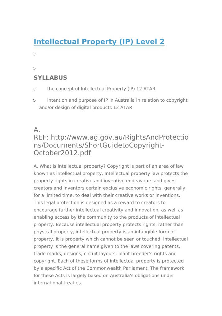 Intellectual Property - Level 2