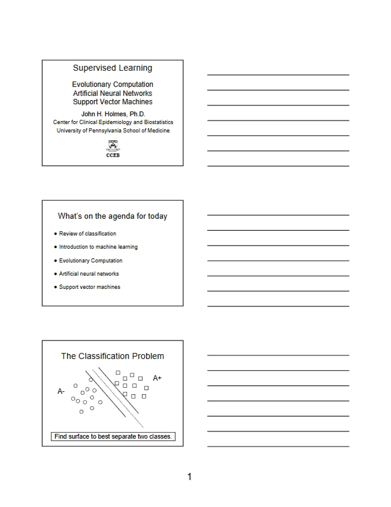 Handout on Machine Learning and Advanced Stats