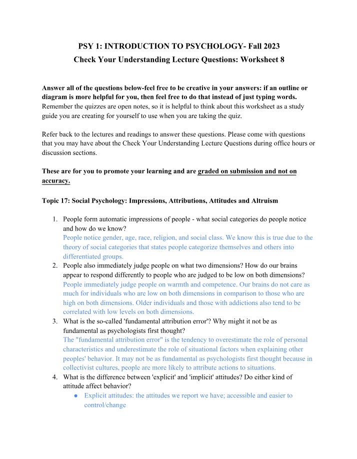 Worksheet 8 - Understanding Topics 17 and 18