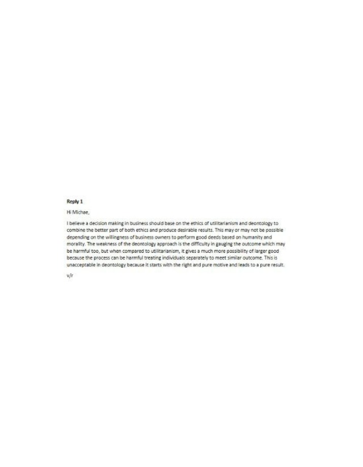 Balancing Utilitarianism in Business Ethical Decision Making