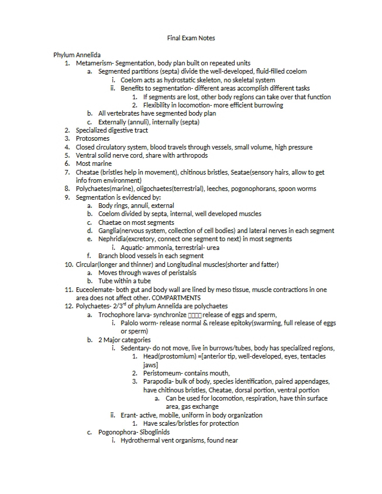 Final Exam General Biology 2