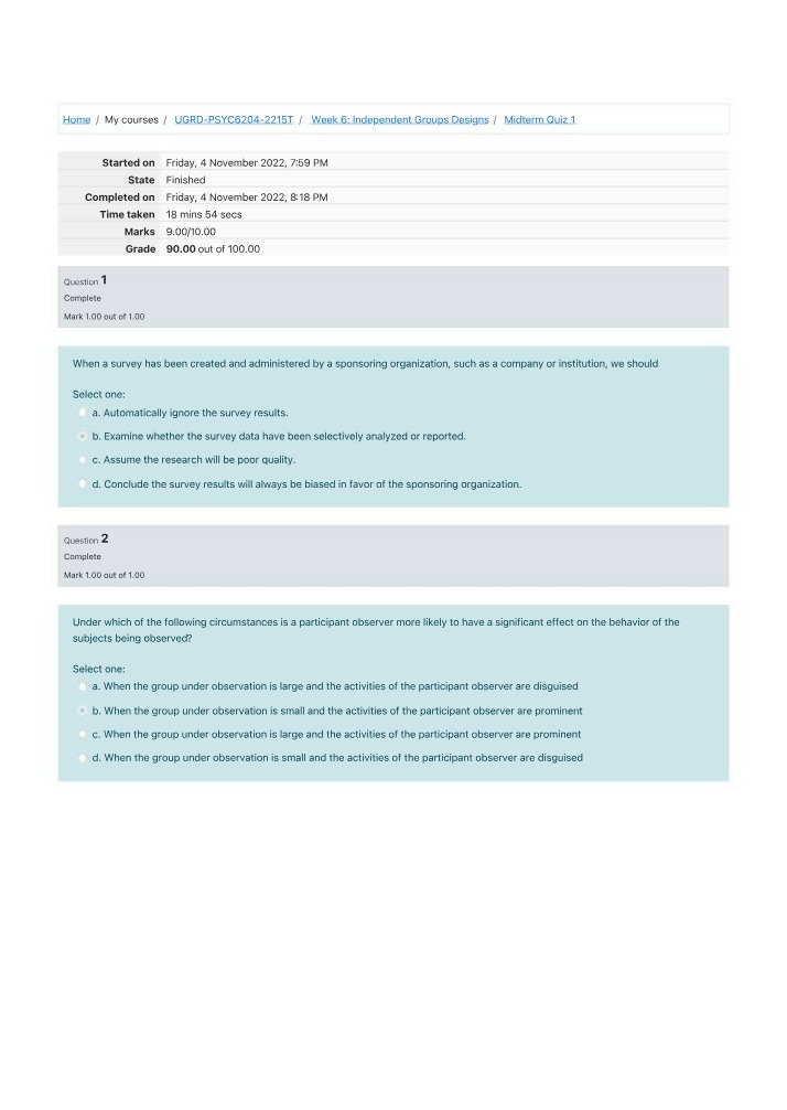 Quiz 1 of Midterm
