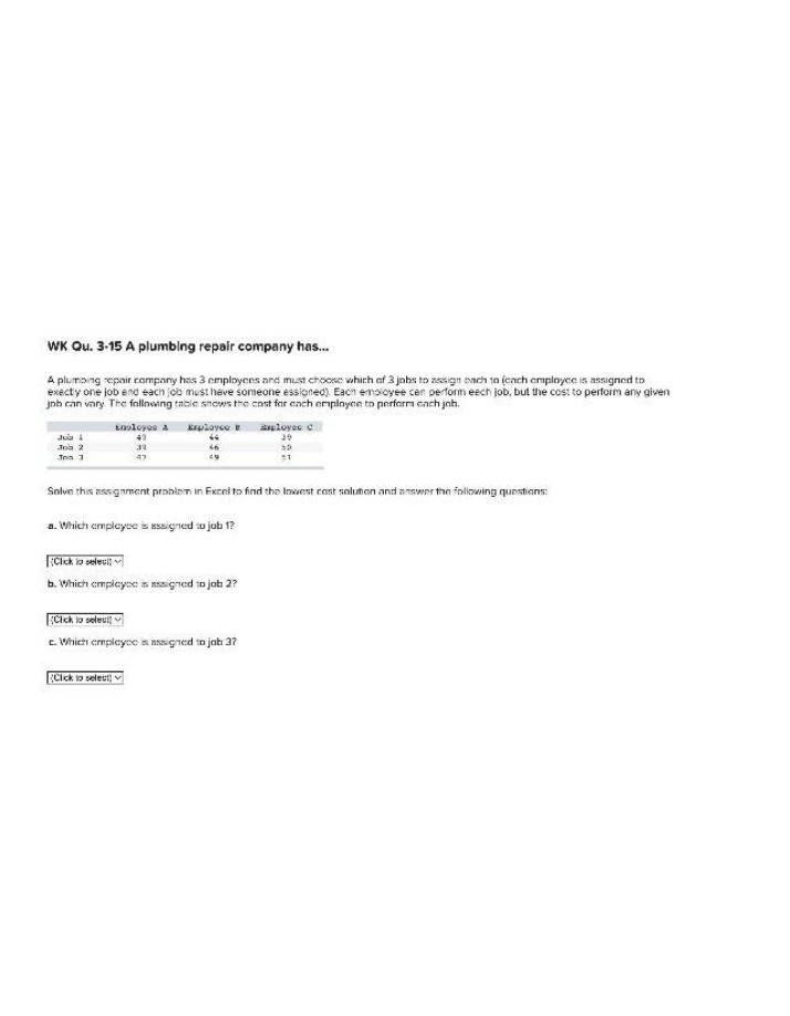 Optimal Employee Assignment - Solving in Excel