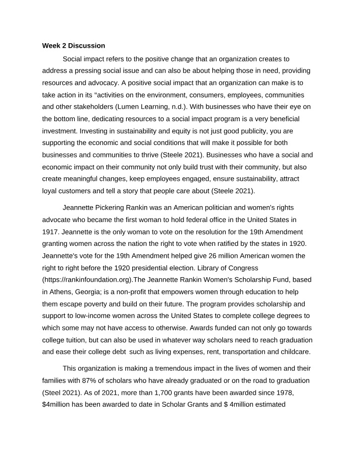 WMBA6990 - Week 2 Discussion