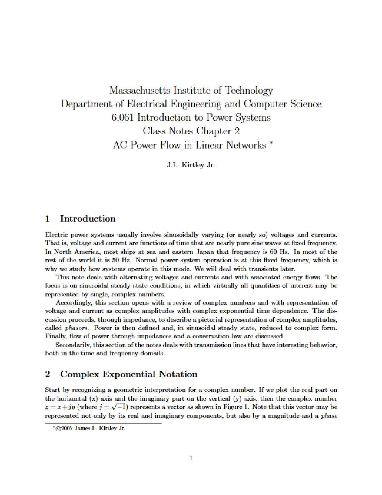 Linear Network Power Flow