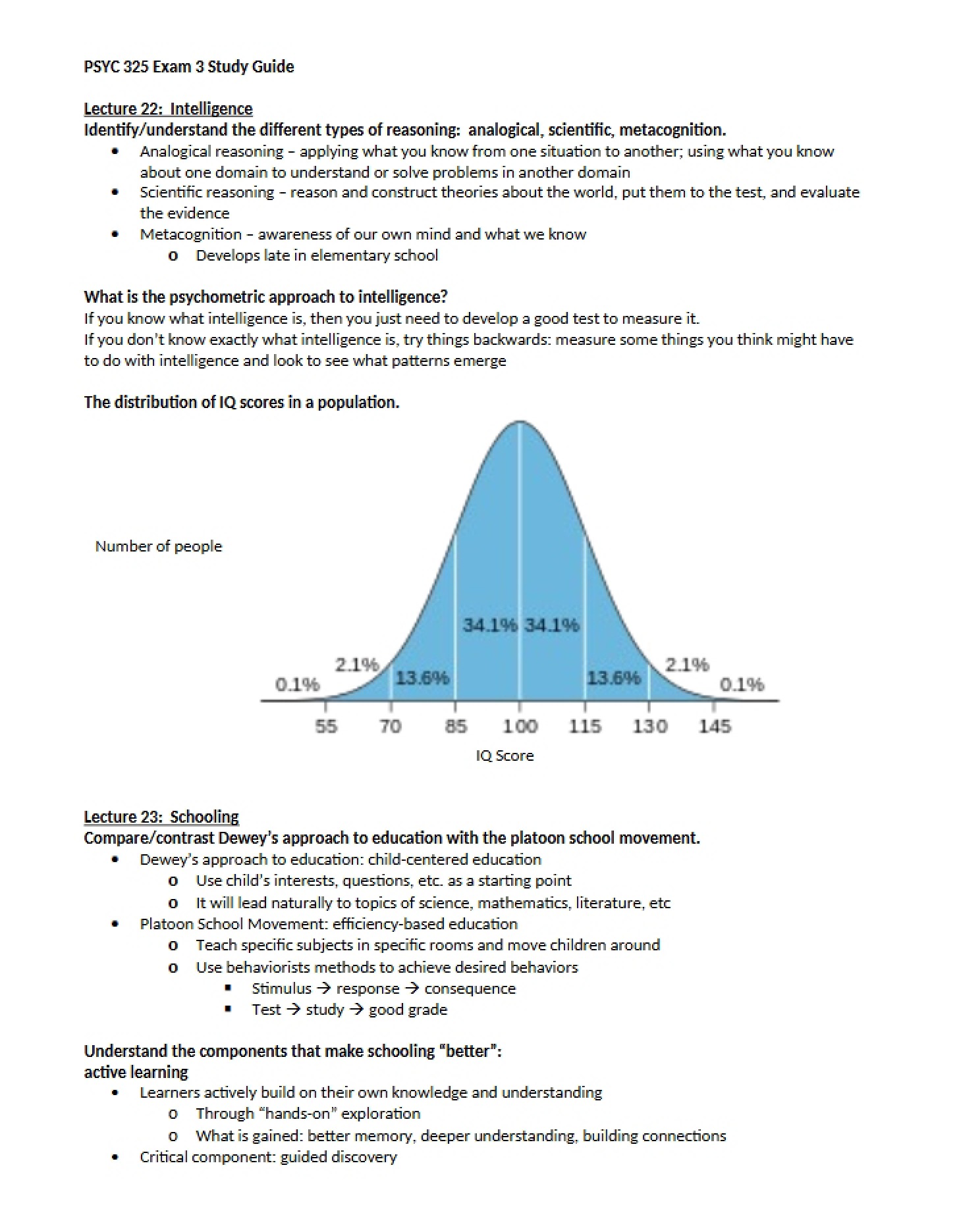 Guide for Exam Three